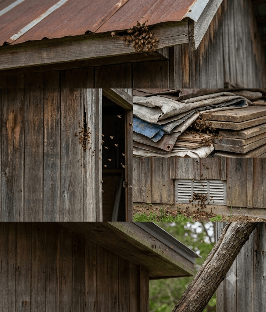 Bees Around Sheds and Outbuildings